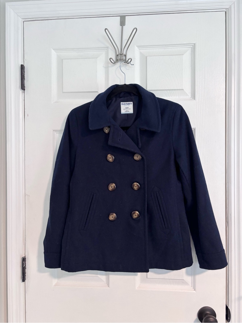 Old Navy Women's Navy Double-Breasted Peacoat